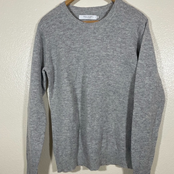 💛💛 4/$25 Shades of Grey/ Micah Cohen Wool Blend Heather Grey Sweater/ small - Picture 6 of 16